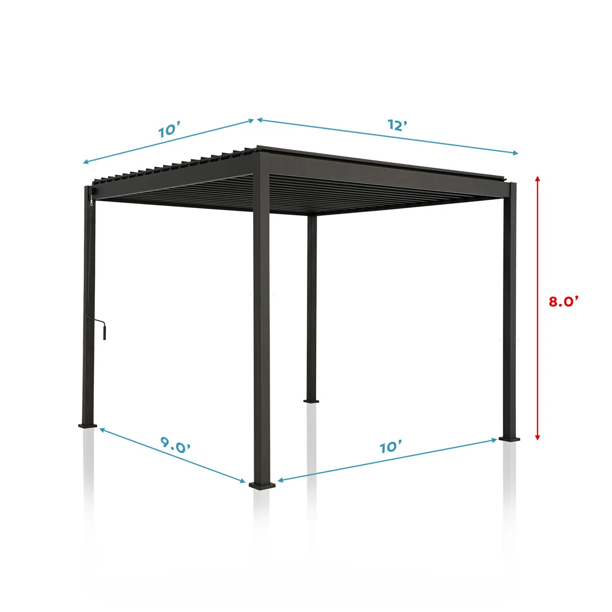 88H Metal Frame Pergola with Adjustable Louvers - Image 3
