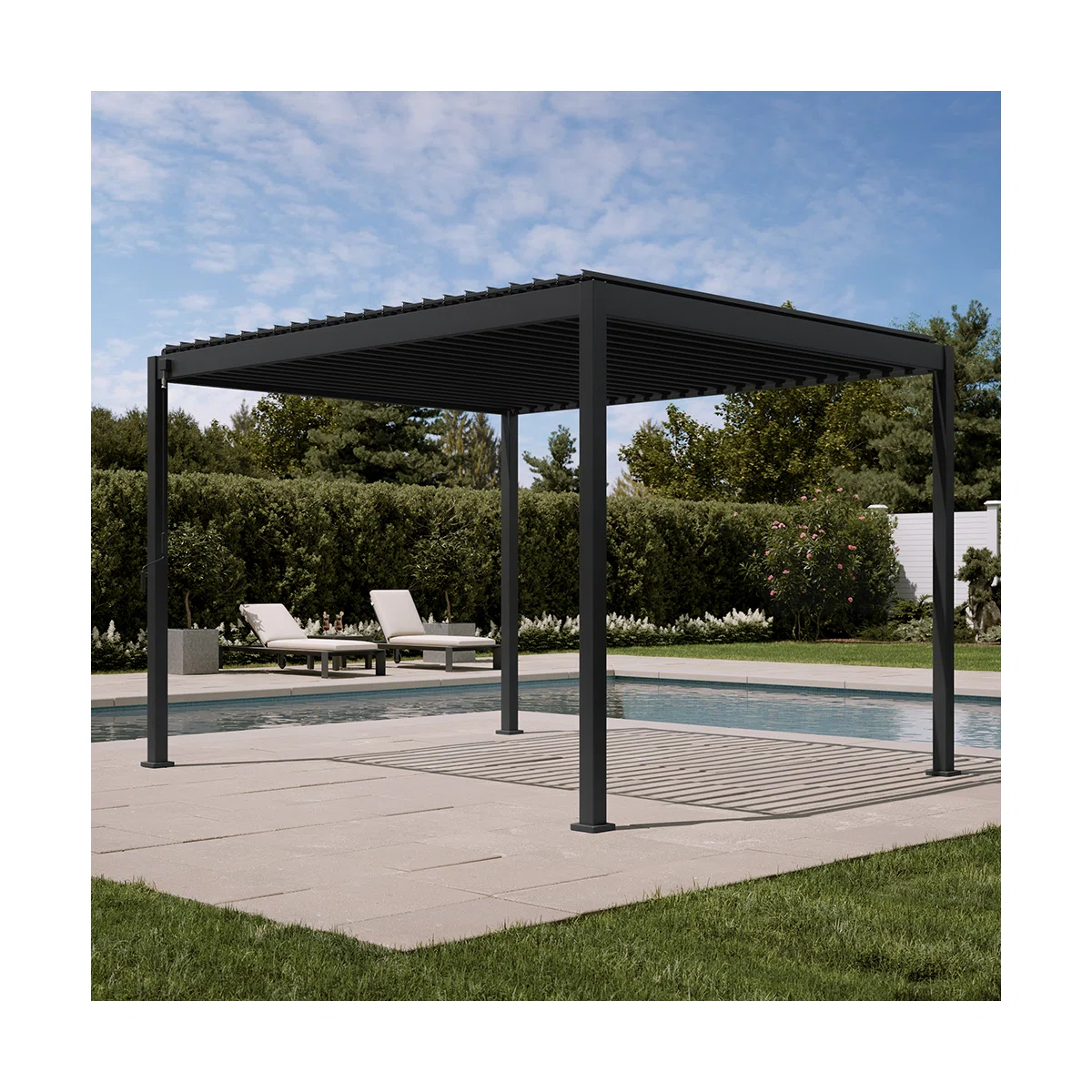 88H Metal Frame Pergola with Adjustable Louvers - Image 5