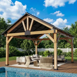 Joyside 15 Ft. W x 13 Ft. D Outdoor Solid Wood Gazebo,